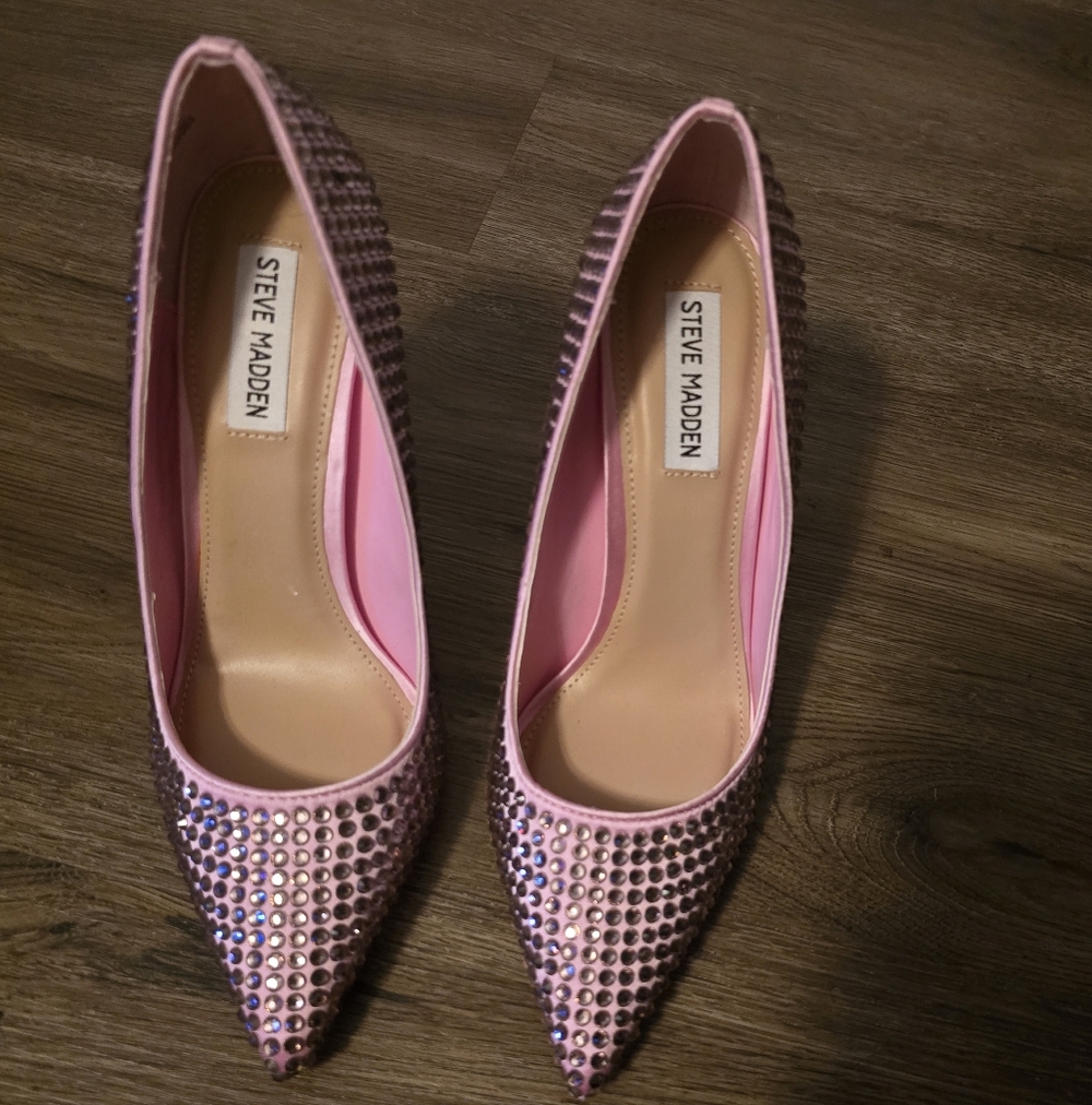 Steve Madden Pink Rhinestone Studded  Stilletos 9M